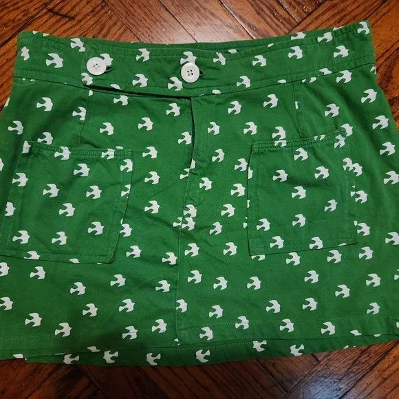 Green printed mini skirt with pockets - Picture 2 of 10